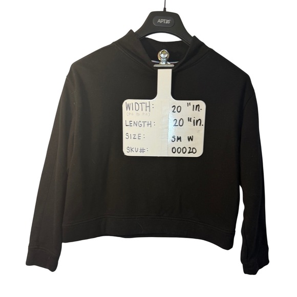 Vintage Y2K Preppy Tommy Hilfiger Black Mock Neck Cropped Sweatshirt WMNS S - Picture 3 of 5